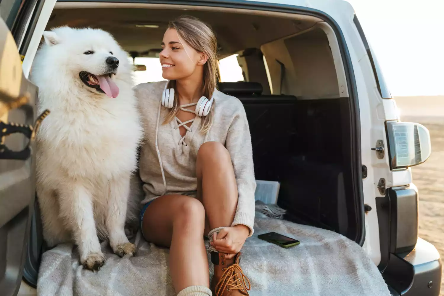 Honda Accord back seat cover for Samoyeds